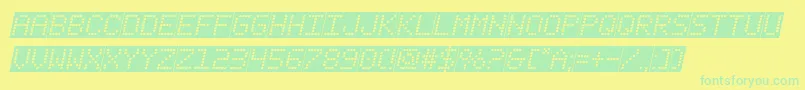 fanfaretickerbackgroundital Font – Green Fonts on Yellow Background