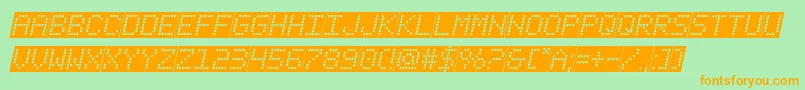 fanfaretickerbackgroundital Font – Orange Fonts on Green Background