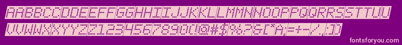 Шрифт fanfaretickerbackgroundital – розовые шрифты на фиолетовом фоне