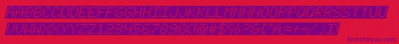 Fonte fanfaretickerbackgroundital – fontes roxas em um fundo vermelho