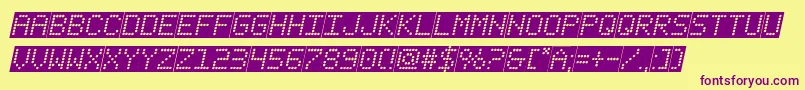 fanfaretickerbackgroundital-fontti – violetit fontit keltaisella taustalla