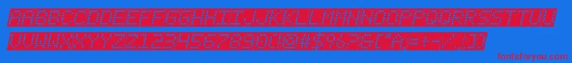 フォントfanfaretickerbackgroundital – 赤い文字の青い背景