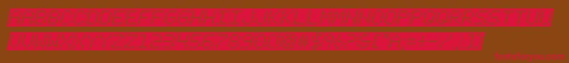 fanfaretickerbackgroundital-Schriftart – Rote Schriften auf braunem Hintergrund