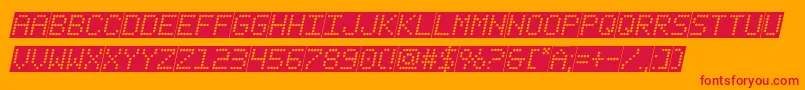 fanfaretickerbackgroundital Font – Red Fonts on Orange Background