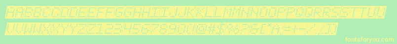 fanfaretickerbackgroundital Font – Yellow Fonts on Green Background