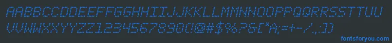 fanfaretickerital Font – Blue Fonts on Black Background