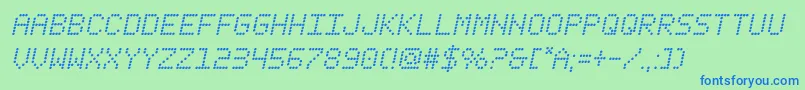 fanfaretickerital Font – Blue Fonts on Green Background