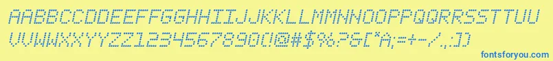 fanfaretickerital Font – Blue Fonts on Yellow Background