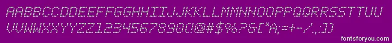 fanfaretickerital Font – Green Fonts on Purple Background