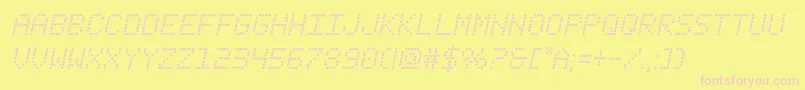 fanfaretickerital Font – Pink Fonts on Yellow Background