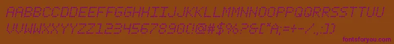 fanfaretickerital Font – Purple Fonts on Brown Background