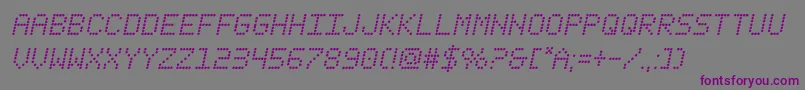 fanfaretickerital Font – Purple Fonts on Gray Background