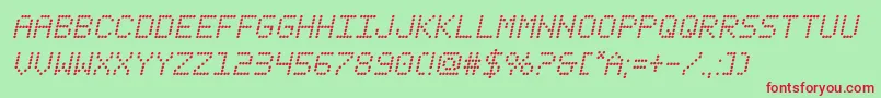 fanfaretickerital Font – Red Fonts on Green Background