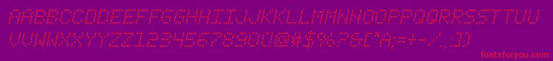 fanfaretickerital Font – Red Fonts on Purple Background