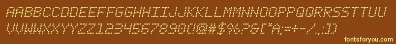 fanfaretickerital Font – Yellow Fonts on Brown Background