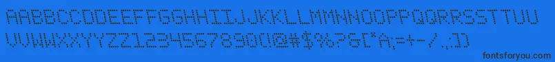 fanfaretickerleft Font – Black Fonts on Blue Background