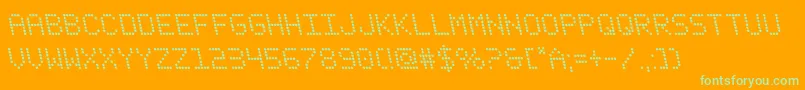 fanfaretickerleft Font – Green Fonts on Orange Background