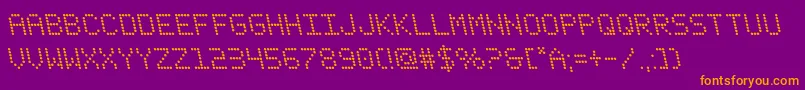 fanfaretickerleft Font – Orange Fonts on Purple Background