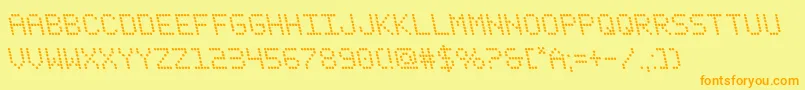 fanfaretickerleft Font – Orange Fonts on Yellow Background