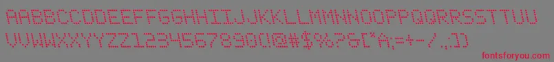 fanfaretickerleft Font – Red Fonts on Gray Background