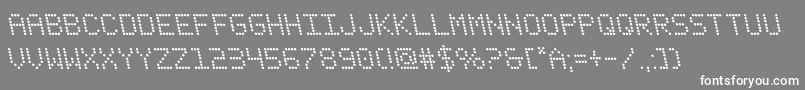 フォントfanfaretickerleft – 灰色の背景に白い文字