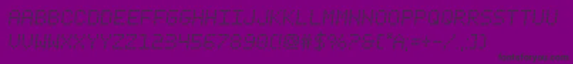 fanfaretickersemital-Schriftart – Schwarze Schriften auf violettem Hintergrund