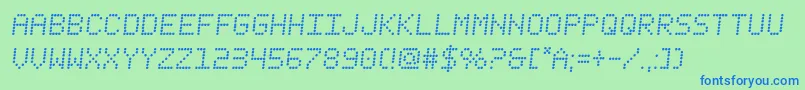 fanfaretickersemital Font – Blue Fonts on Green Background