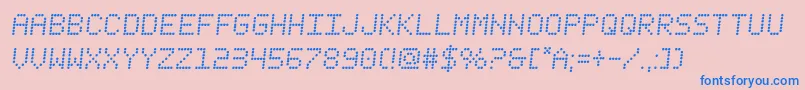 fanfaretickersemital-Schriftart – Blaue Schriften auf rosa Hintergrund