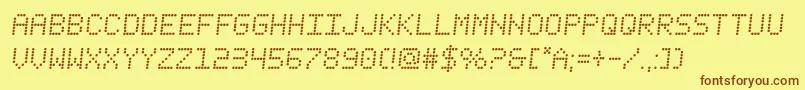 fanfaretickersemital Font – Brown Fonts on Yellow Background