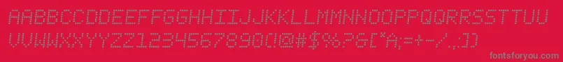 fanfaretickersemital Font – Gray Fonts on Red Background