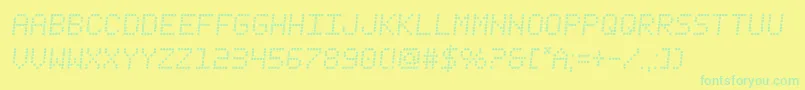 Шрифт fanfaretickersemital – зелёные шрифты на жёлтом фоне