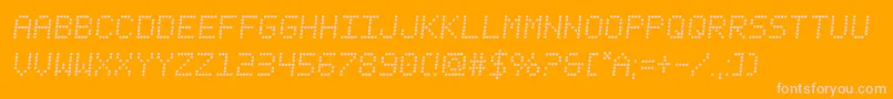 fanfaretickersemital-fontti – vaaleanpunaiset fontit oranssilla taustalla