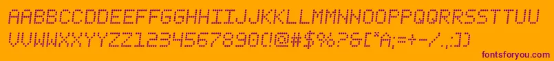 fanfaretickersemital Font – Purple Fonts on Orange Background