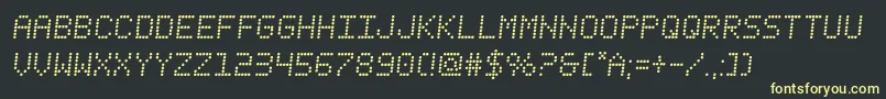 フォントfanfaretickersemital – 黒い背景に黄色の文字