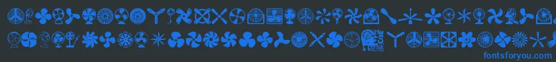 Fans Font – Blue Fonts on Black Background