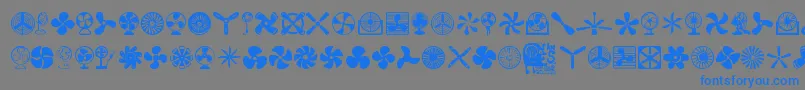 Fans Font – Blue Fonts on Gray Background