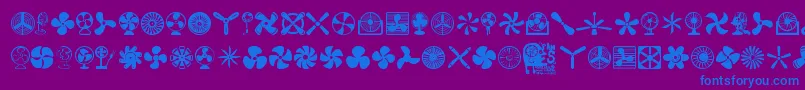 Fans Font – Blue Fonts on Purple Background