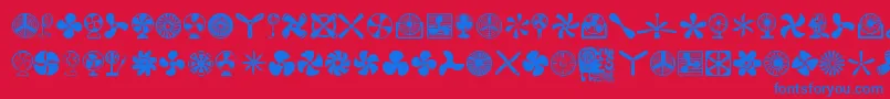 Fans Font – Blue Fonts on Red Background