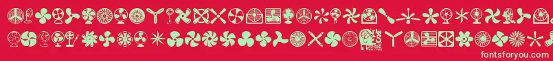 フォントFans – 赤い背景に緑の文字