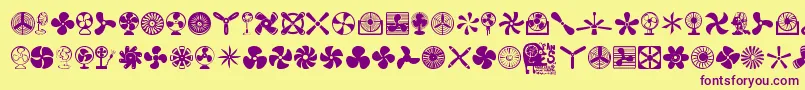 Fans Font – Purple Fonts on Yellow Background