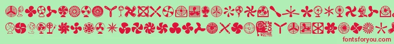 Fans Font – Red Fonts on Green Background