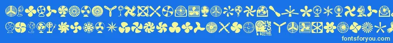 Fans Font – Yellow Fonts on Blue Background