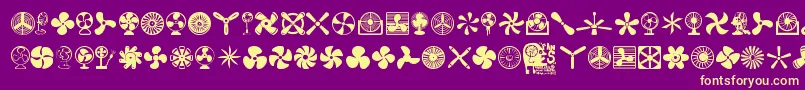 Fans Font – Yellow Fonts on Purple Background