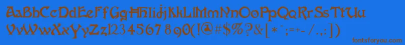 fanta    Font – Brown Fonts on Blue Background