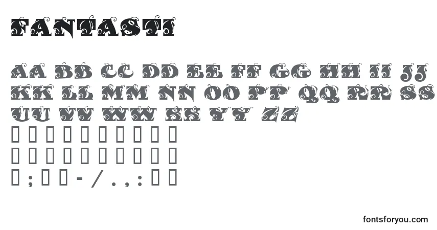 Schriftart Fantasti – Alphabet, Zahlen, spezielle Symbole
