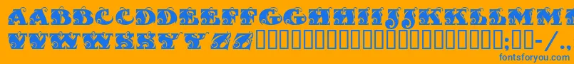 Fantasti Font – Blue Fonts on Orange Background