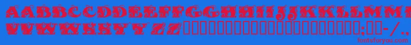 Fantasti Font – Red Fonts on Blue Background