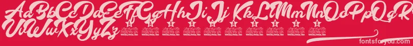 Fantastic Personal Use Font – Pink Fonts on Red Background