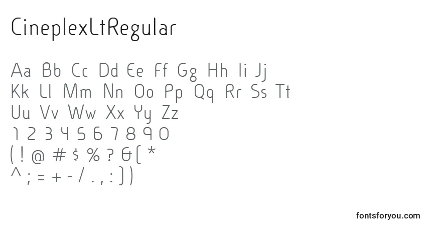 CineplexLtRegularフォント–アルファベット、数字、特殊文字