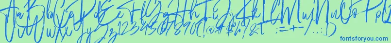 fuente Fantastico – Fuentes Azules Sobre Fondo Verde